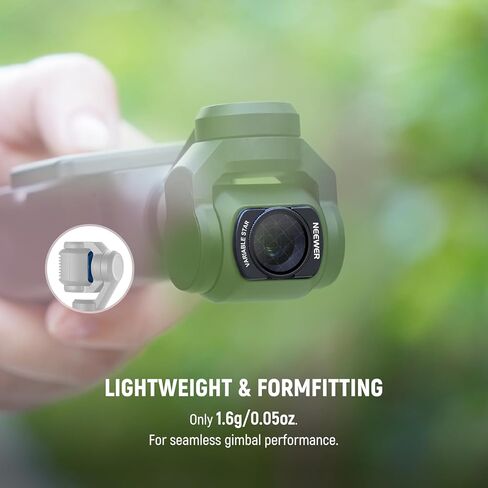 مرشح نجمي قابل للتعديل من NEEWER 4/8 نقطة متوافق مع ملحقات DJI Osmo Pocket 3 Creator Combo، مرشح عدسة كاميرا Gimbal زجاجي بصري متعدد الطبقات مغناطيسي مع واقي شاشة، FL-C38 in Kuwait