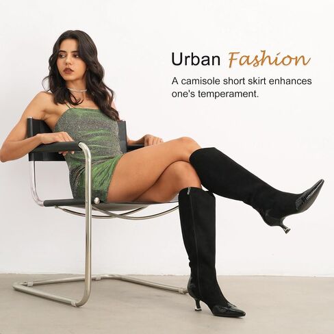 Vepose Women's Knee High Boots, Tall Dress Fashion Pointed Toe Kitten Low Heel Boots with Side Zipper in Saudi Arabia