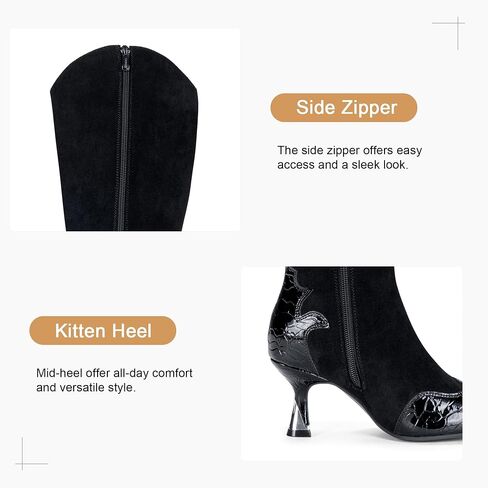 Vepose Women's Knee High Boots, Tall Dress Fashion Pointed Toe Kitten Low Heel Boots with Side Zipper in Saudi Arabia