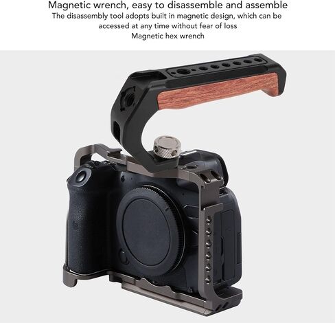 Camera Top Handle with 3 Cold Shoes,Easy Installation, Multiple Screw Holes,Professional Experience, Ergonomic Design,Aluminum Alloy, Pearwood for DSLR Cameras in Saudi Arabia