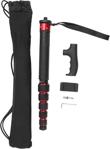 Camera Monopod, 6 Sections Telescopic Aluminum Alloy Portable Travel Monopod, Travel Monopod with Walking Stick Handle 1/4in 3/8in Screw 68.5in, Professional Monopod in Saudi Arabia