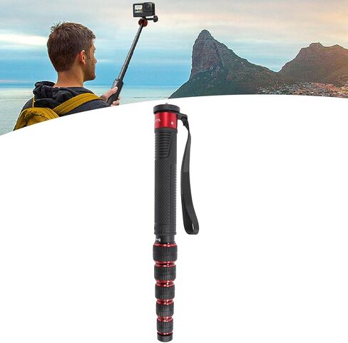 Camera Monopod, 6 Sections Telescopic Aluminum Alloy Portable Travel Monopod, Travel Monopod with Walking Stick Handle 1/4in 3/8in Screw 68.5in, Professional Monopod in Saudi Arabia