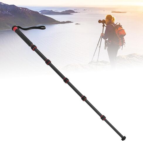 Camera Monopod, 6 Section Extendable Carbon Fiber Monopod, Portable Travel Monopod with Walking Stick Head 1/4 Inch 3/8 Inch Conversion Screw for DSLR Action Camera in Saudi Arabia