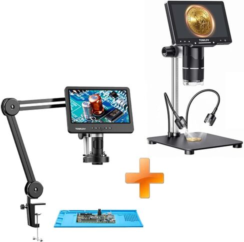 TOMLOV DM602 Flex Digital Soldering Microscope 2000x+TOMLOV TriL107 3-Lens Digital Microscope in Saudi Arabia