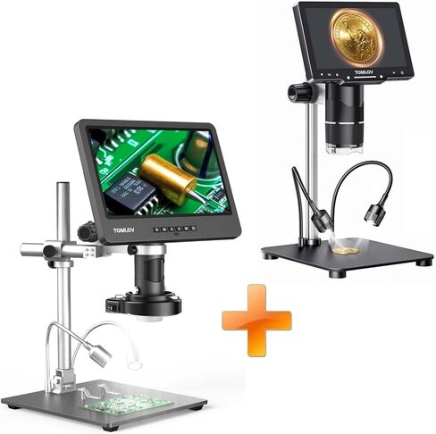 TOMLOV DM602 Pro 10.1" HDMI Digital Microscope 2000x+TOMLOV TriL107 3-Lens Digital Microscope in Kuwait