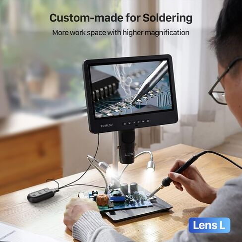 TOMLOV DM602 Pro 10.1" HDMI Digital Microscope 2000x+TOMLOV TriL107 3-Lens Digital Microscope in Kuwait