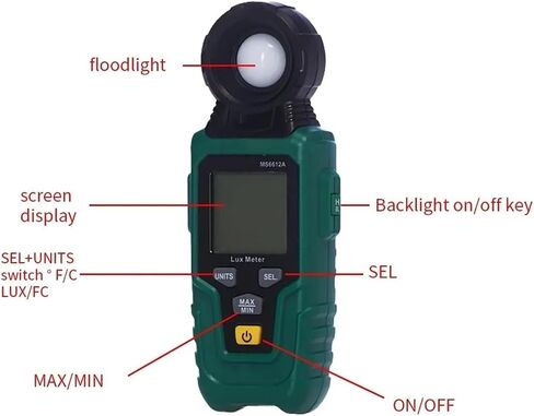 MS6612A Illuminance Meter Handheld Green Digital Illuminance Meter Brightness Meter in Saudi Arabia