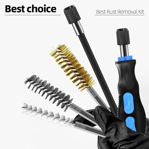 18Pcs Wire Brush Drill Attachments, Nylon, Brass, Stainless Steel Wire Brush Bore Cleaning Brush Set for Power Drill Impact Driver,Abrasive Drill Wire Brush with 1/4" Hex Shank and Tool Bag in Saudi Arabia