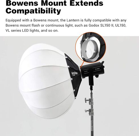 Godox Lantern Softbox Photography SoftBox with Bowens Mount Quick-Install for Photography Studio Video Recording Live Streaming Film Making 85cm in Saudi Arabia