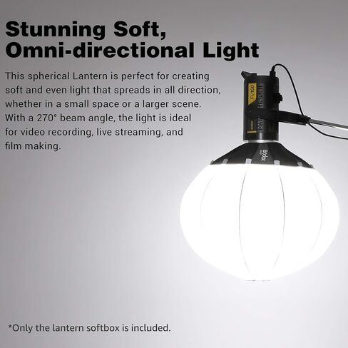 Godox Lantern Softbox Photography SoftBox with Bowens Mount Quick-Install for Photography Studio Video Recording Live Streaming Film Making 85cm in Saudi Arabia