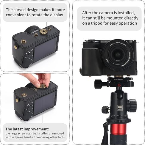 for Sony ZV-E10 II case Premium PU Full Body Leather Camera Case Bag for Sony ZV-E10 II Fit 16-50mm Lens with Camera Shoulder Strap in Saudi Arabia
