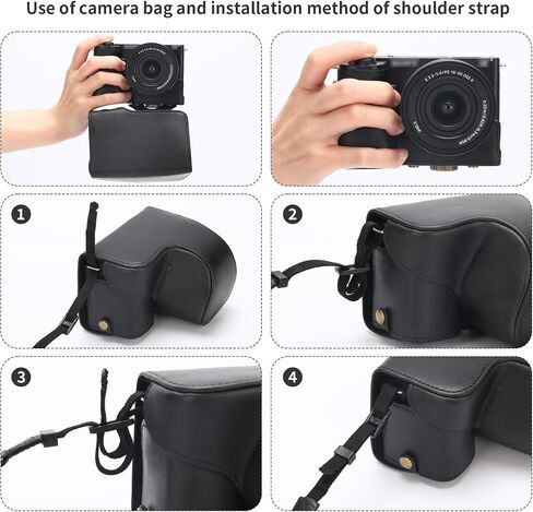 for Sony ZV-E10 II case Premium PU Full Body Leather Camera Case Bag for Sony ZV-E10 II Fit 16-50mm Lens with Camera Shoulder Strap in Saudi Arabia