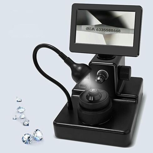 4.3Inch LCD Digital Microscope, Digital Diamond Girdle Viewer, 50-1000X Magnification, Biological Microscope Kit, Accurate Identification in Kuwait