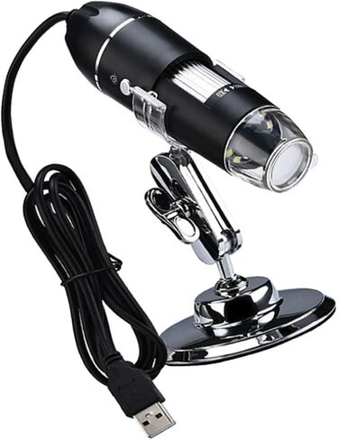 مجهر USB عالي الدقة ومكبر رقمي مع ضوء LED مجهر منزلي محمول لفحص الأشياء الصغيرة متوافق مع أجهزة الكمبيوتر وصيانة الإلكترونيات in Saudi Arabia