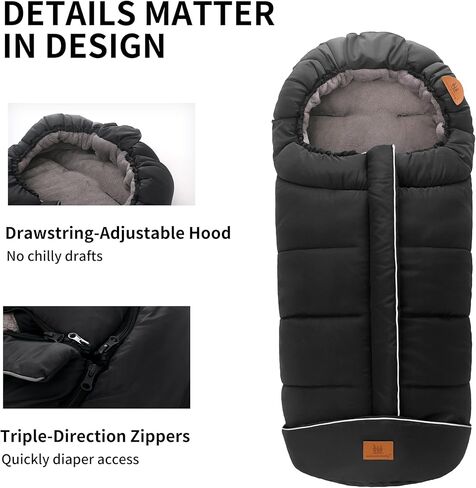 Miracle Baby Bunting Bag, Warm Infant Car Seat Cover Blanket with Zipper & Hood, Fleece Footmuff Sleeping Bag for Stroller, Boys Girls 0-48 Months in Kuwait