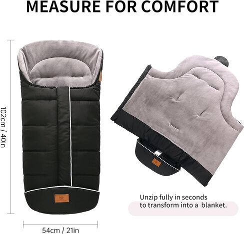 Miracle Baby Bunting Bag, Warm Infant Car Seat Cover Blanket with Zipper & Hood, Fleece Footmuff Sleeping Bag for Stroller, Boys Girls 0-48 Months in Kuwait