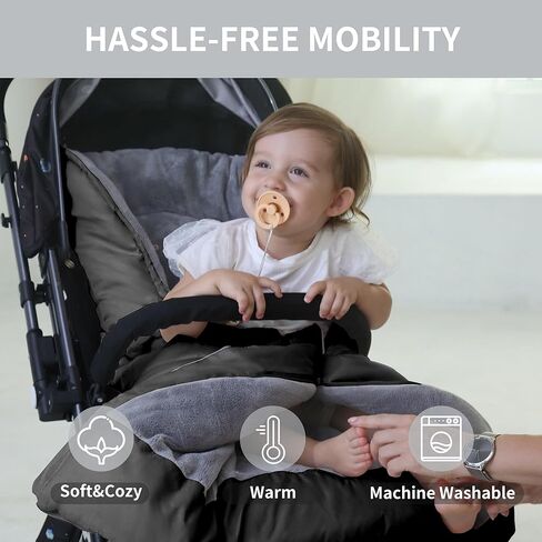 Miracle Baby Bunting Bag, Warm Infant Car Seat Cover Blanket with Zipper & Hood, Fleece Footmuff Sleeping Bag for Stroller, Boys Girls 0-48 Months in Kuwait