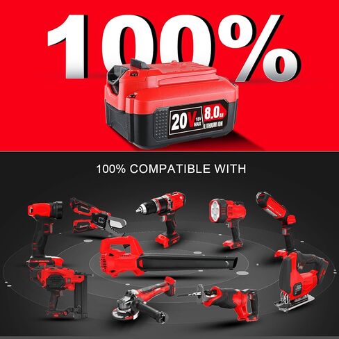 8.0Ah 2Pack Lithium Compatible with Craftsman 20V Cordless Power Tools Replacement for Craftsman 20V Battery in Saudi Arabia