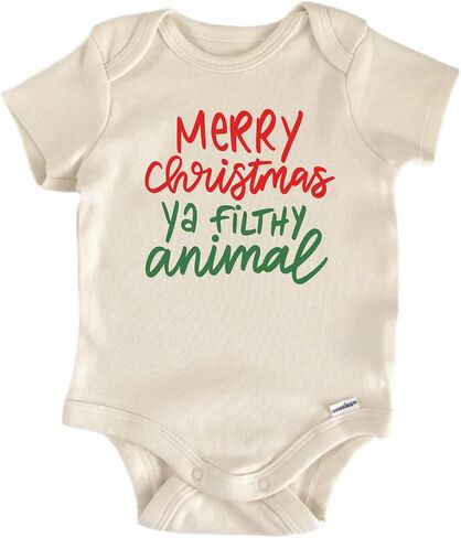 Merry Christmas Ya Filthy Animal - Baby Boy Girl Clothes Bodysuit Funny Cute Newborn in Saudi Arabia