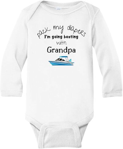تي شيرت لطيف للأطفال الصغار مطبوع عليه عبارة "I'm Going Boating" من Pack My Diapers، تي شيرت للأطفال والصغار - ملابس مضحكة للفتيات والأولاد لحفلة استقبال المولود الجديد in Kuwait