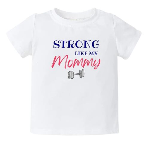 Strong Like My Mommy Cute Baby Bodysuit, Kids & Toddler T-Shirt - Funny Outfit for Girls Boys Baby Shower Foodie Tee in Saudi Arabia