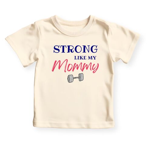 Strong Like My Mommy Cute Baby Bodysuit, Kids & Toddler T-Shirt - Funny Outfit for Girls Boys Baby Shower Foodie Tee in Saudi Arabia