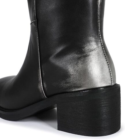 Women's Knee High Square Toe Boots Chunky Block Heel Wide Calf Tall Boot Casual Comfortable Low Heel Pull on Long Boots in Saudi Arabia