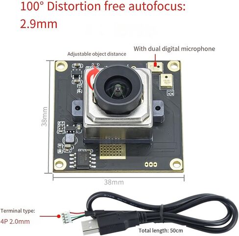 وحدة كاميرا USB تتميز بمستشعر IMX577 لصور 4K بدقة 3840 × 3040 بمعدل 30 إطارًا في الثانية مع خيار التركيز التلقائي للميكروفون الرقمي in Kuwait