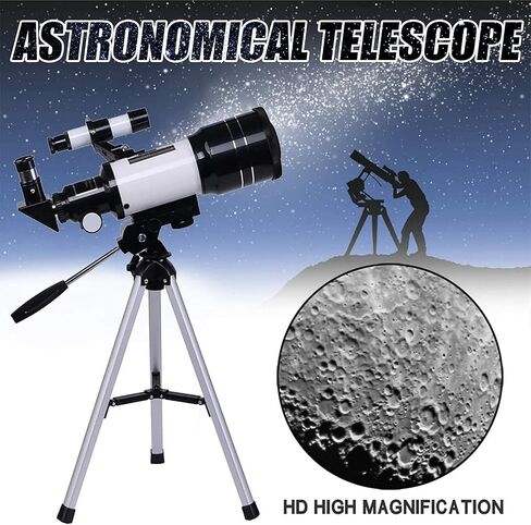 Telescope 150X Wid - -Angle Astronomical Telescope,70mm HD Refractor Telescope for Astronomy,Beginner and Kids Monocular Lunar Observation Tele in Saudi Arabia