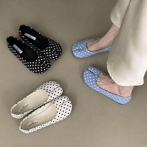 ZQW Cute Tabi Shoes for Women Split Toe Ballet Flats Polka Dots Lightweight Comfortable Shoes for Casual, Office & Walking in Saudi Arabia
