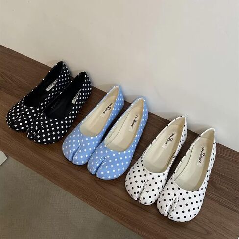 ZQW Cute Tabi Shoes for Women Split Toe Ballet Flats Polka Dots Lightweight Comfortable Shoes for Casual, Office & Walking in Saudi Arabia