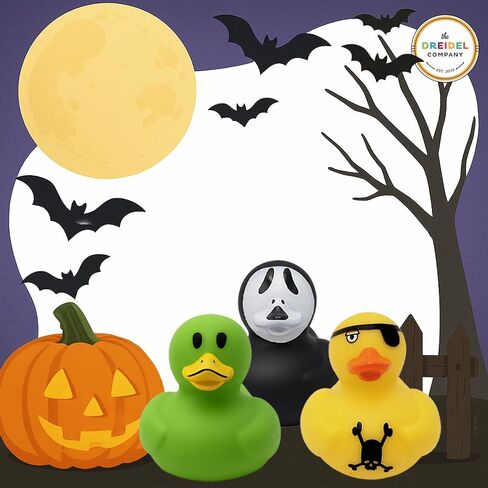 The Dreidel Company Halloween Rubber Duck Monster Toy Duckies for Kids, Bath Birthday Gifts Baby Showers Summer Beach and Pool Activity, 2" (12-Pack) in Saudi Arabia