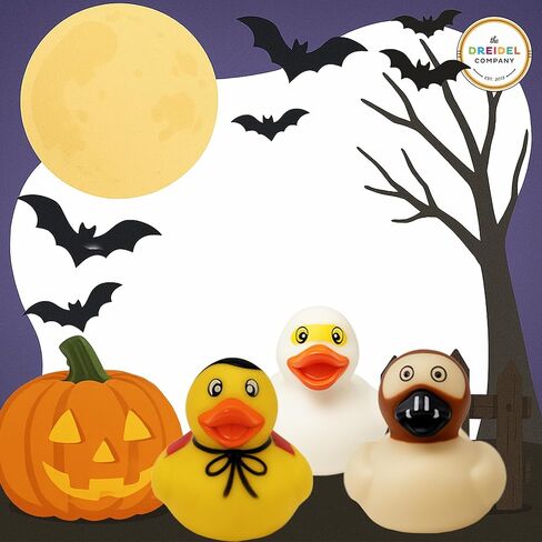 The Dreidel Company Halloween Rubber Duck Monster Toy Duckies for Kids, Bath Birthday Gifts Baby Showers Summer Beach and Pool Activity, 2" (12-Pack) in Saudi Arabia