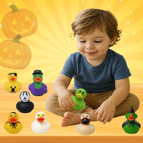 The Dreidel Company Halloween Rubber Duck Monster Toy Duckies for Kids, Bath Birthday Gifts Baby Showers Summer Beach and Pool Activity, 2" (12-Pack) in Saudi Arabia