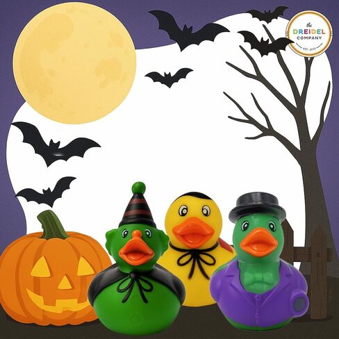 The Dreidel Company Halloween Rubber Duck Monster Toy Duckies for Kids, Bath Birthday Gifts Baby Showers Summer Beach and Pool Activity, 2" (12-Pack) in Saudi Arabia