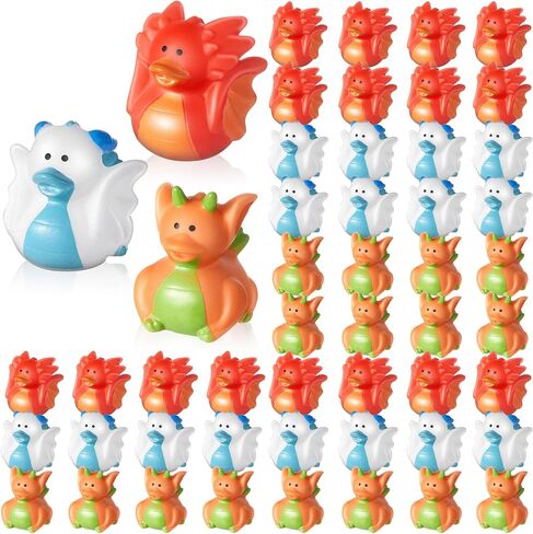 Deekin 24 Pcs Assorted Rubber Ducks in Bulk, 2 Inch Rubber Duckies for Party Supplies, Mini Bath Toys for Baby Shower Pool Party (Dragon) in Saudi Arabia
