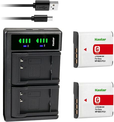 Kastar NP-BG1 LTD2 USB Battery Charger Replacement for Sony Cyber-Shot DSC-W290, Cyber-Shot DSC-W300, Cyber-Shot DSC-W30, Cyber-Shot DSC-W35, Cyber-Shot DSC-W40, Cyber-Shot DSC-W50 Camera in Saudi Arabia