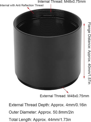 Telescope Extension Tube, Aluminum Alloy M48X0.75 Astronomical Length Extension Tube Kit, 40mm Extending Ring for Astronomical Telescope Photography in Saudi Arabia
