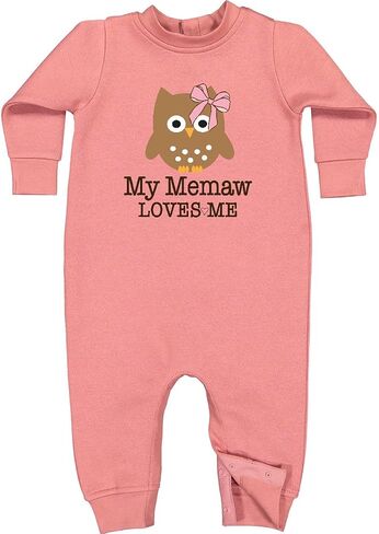 رومبير من الصوف من Inktastic Memaw Loves Me Grandchild Girl على شكل بومة للأطفال in Kuwait