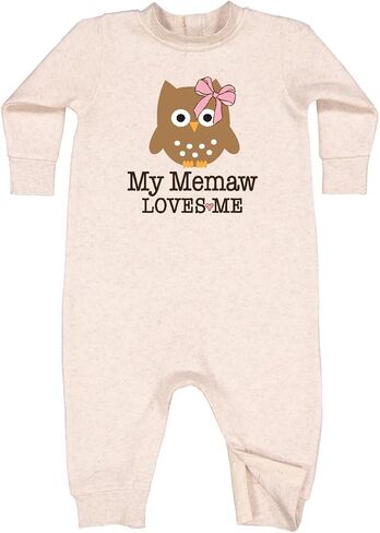 رومبير من الصوف من Inktastic Memaw Loves Me Grandchild Girl على شكل بومة للأطفال in Saudi Arabia