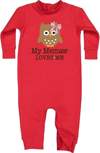 رومبير من الصوف من Inktastic Memaw Loves Me Grandchild Girl على شكل بومة للأطفال in Kuwait