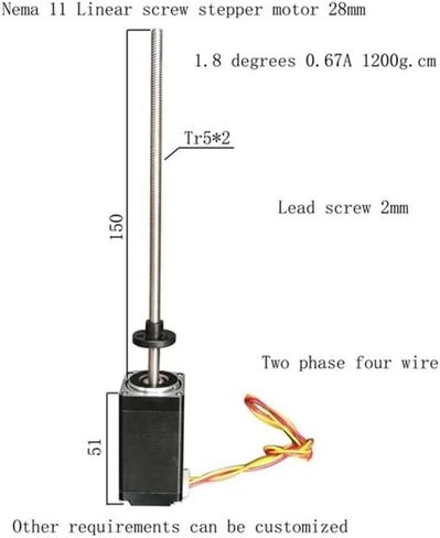 NEMA 11 Linear Stepper Electronic Starter Lead Screw NEMA11 Stepper Electronic Starter with 150mm Long Lead Screw(28HS51-150N52) in Saudi Arabia