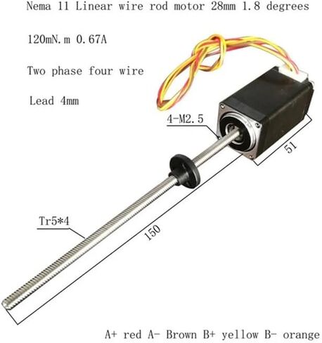 NEMA 11 Linear Stepper Electronic Starter Lead Screw NEMA11 Stepper Electronic Starter with 150mm Long Lead Screw(28HS51-150N52) in Saudi Arabia