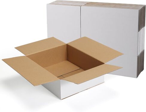 CRUGLA 12x9x6 White Shipping Boxes Set of 15, White Corrugated Cardboard Boxes for Small Business Shipping Mailing Packing in Saudi Arabia
