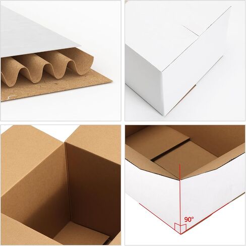 CRUGLA 12x9x6 White Shipping Boxes Set of 15, White Corrugated Cardboard Boxes for Small Business Shipping Mailing Packing in Saudi Arabia