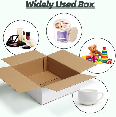 CRUGLA 12x9x6 White Shipping Boxes Set of 15, White Corrugated Cardboard Boxes for Small Business Shipping Mailing Packing in Saudi Arabia