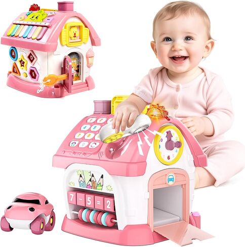 Baby Toys for 1 Year Old Girl Gifts: 8 in 1 Toddler Learning Musical House for 1 2 Yr Girl and Boy, First Birthday Gift for 12-18 Months, Bilingual Educational Toy for Toddlers 1-3 in Saudi Arabia