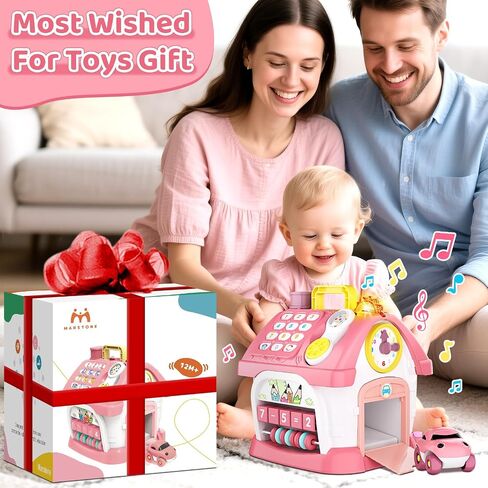 Baby Toys for 1 Year Old Girl Gifts: 8 in 1 Toddler Learning Musical House for 1 2 Yr Girl and Boy, First Birthday Gift for 12-18 Months, Bilingual Educational Toy for Toddlers 1-3 in Saudi Arabia