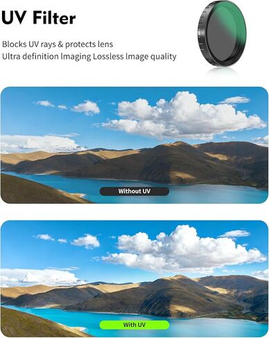 طقم مرشح ND/PL لـ DJI Action 5 Pro / 4/3 - مجموعة مستقطبة هجينة ذات كثافة محايدة (ND8/PL ND16/PL ND32/PL ND64/PL) للحصول على لقطات واضحة ومتوازنة in Kuwait