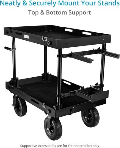 PROAIM C-Stand Holder for Victor & Atlas Video Camera Production Carts. Holds up to 4 C-Stands, Secure with 30kg/66lb Payload. with Rubber Straps Protects from Damage in Saudi Arabia